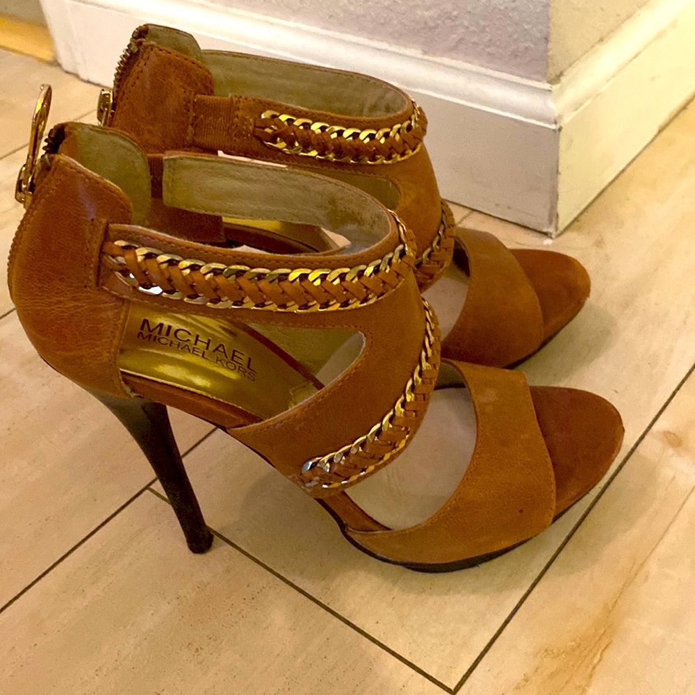 Michael Kore leather high heeled sandals